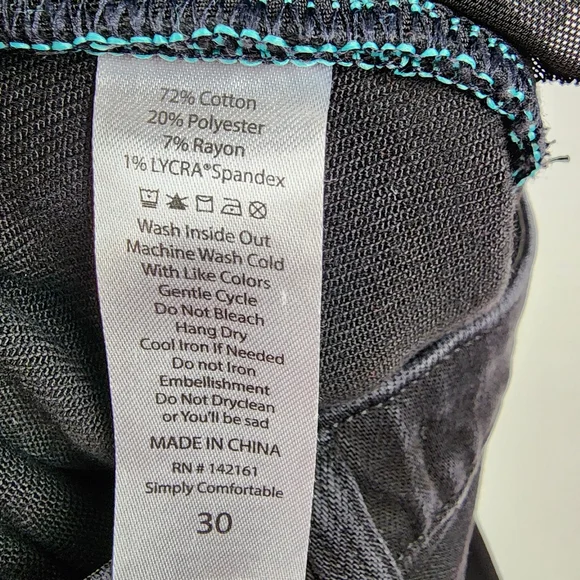 LULAROE Jeans Womens 30 Magic Waist Stretch Black Style L-161367 (30x30) - Picture 9 of 10